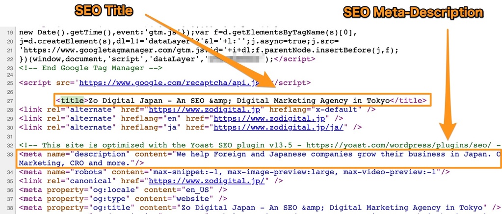 SEO Title & Meta-Description Example Example of SEO Title And Meta-Description in HTML source